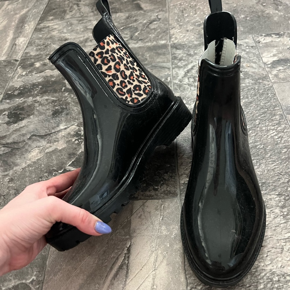 Rain Boots with Cheetah Print